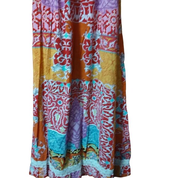 Debbie Katz South Beach S/M Strapless Smocked Maxi Boho Cover Up Dress **READ** - Picture 7 of 8